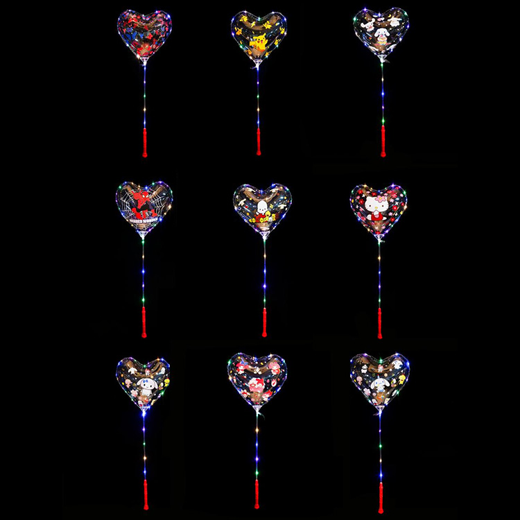 Бобо балони с щампа във формата на сърце