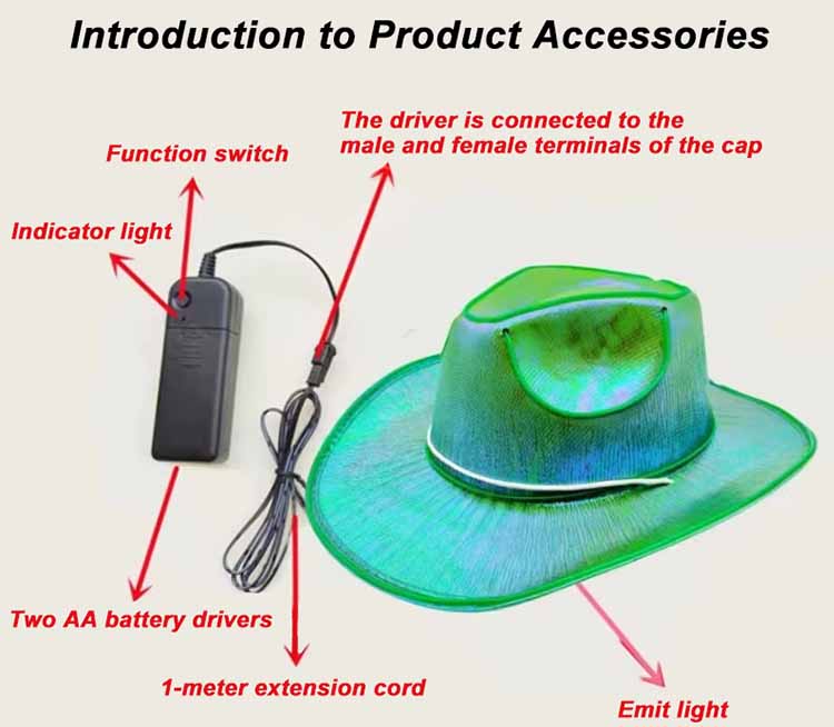 Halloween party led fluorescent colorful hats accessories Halloween party led fluorescent colorful hats accessories